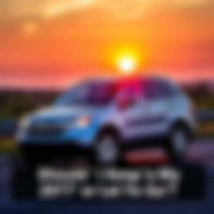 A well-used 2007 Honda CR-V parked by the roadside at sunset, reflecting its age and character.
