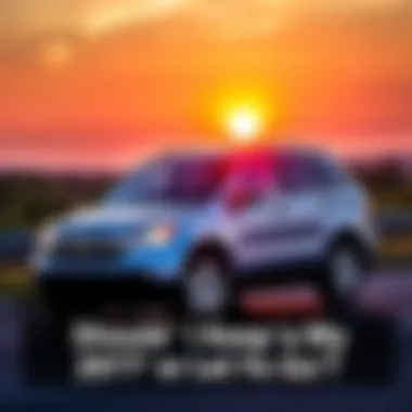 2007 CR-V parked with a sunset background A well-used 2007 Honda CR-V parked by the roadside at sunset, reflecting its age and character.