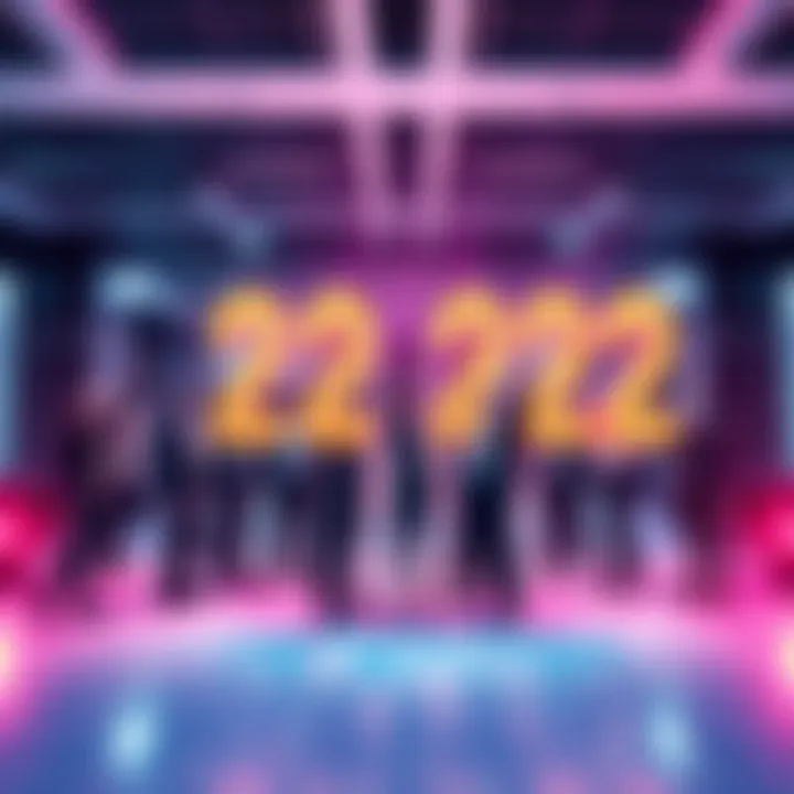 People celebrating the achievement of 22,222 AB in a modern office environment