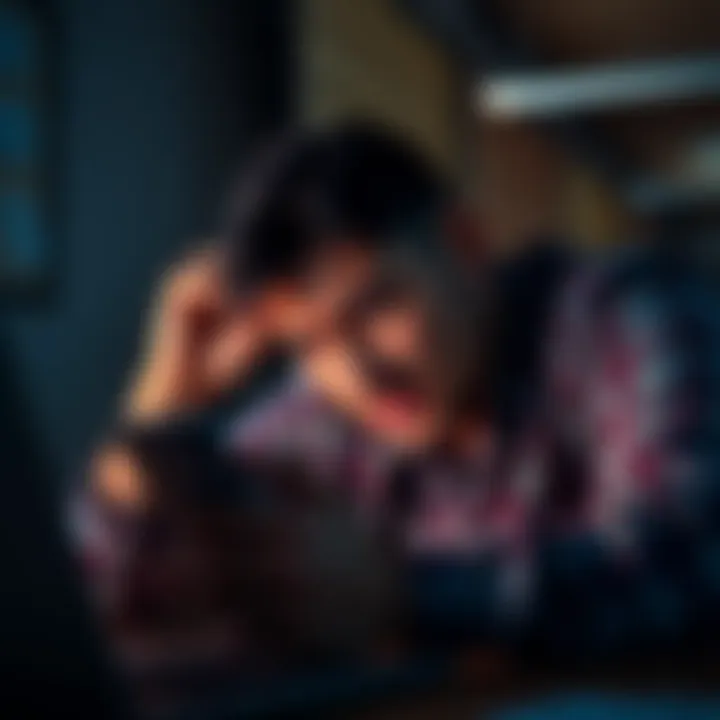 A person looking frustrated while trying to recover two-factor authentication access on a laptop, with a lost phone nearby.