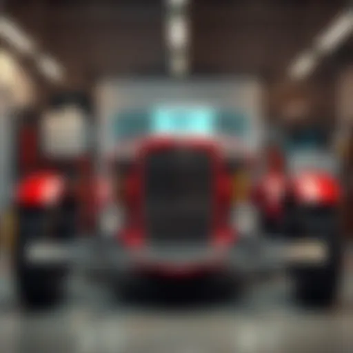A vintage 34 Ford roadster parked in a garage, showcasing its classic design and shiny exterior.