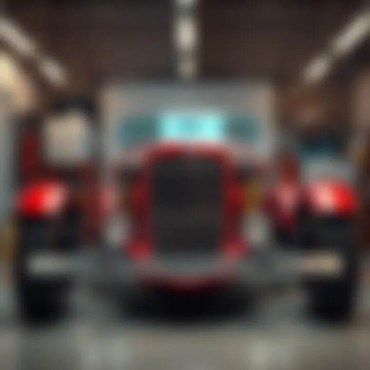 A vintage 34 Ford roadster parked in a garage, showcasing its classic design and shiny exterior.