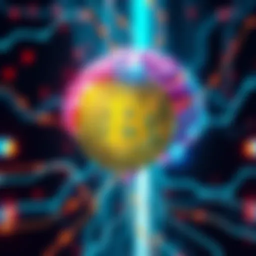 A visual representation of artificial intelligence influencing Bitcoin, with a digital brain and a Bitcoin symbol intertwined.