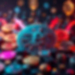 BIP110 Cryptocurrency Concept A visual representation of BIP110, featuring a blockchain graphic with arrows indicating failure, surrounded by cryptocurrency symbols, reflecting innovation and downfall.