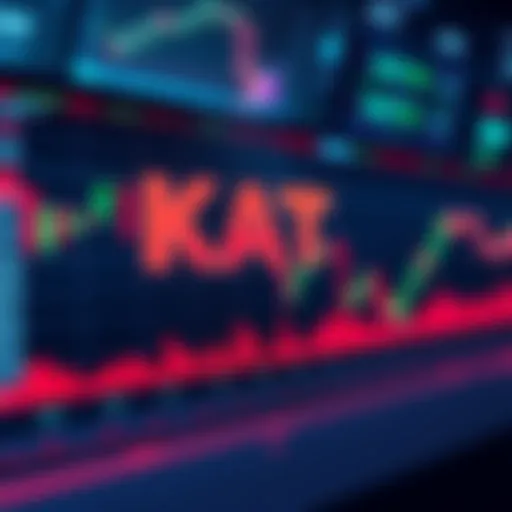 TradingView chart showing a minor drop in KAT's value with average volume indicators