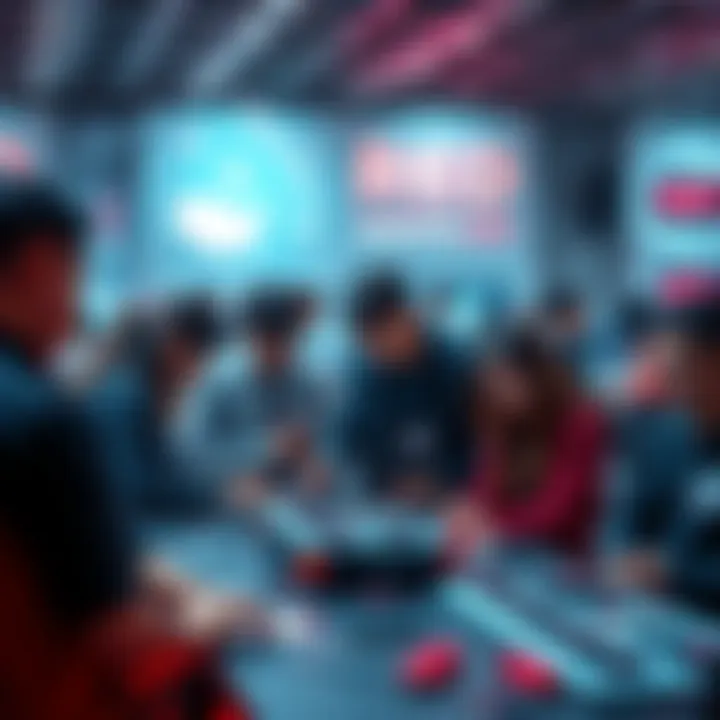 Participants collaborating on robotics and AI projects at the RED Hackathon in Shanghai