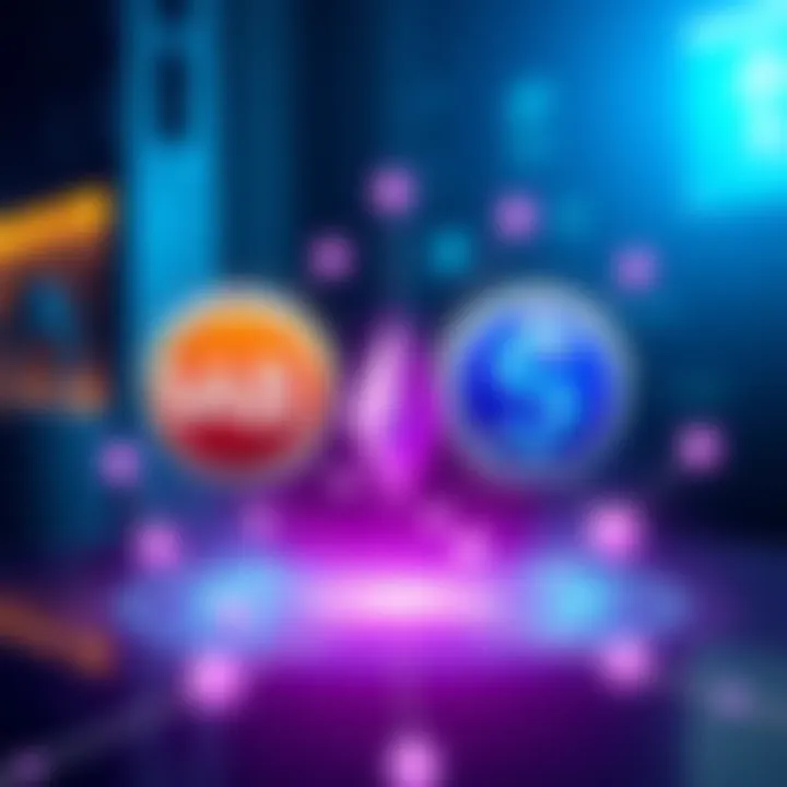 Illustration showing $AB and USD1 payment options on AlchemyPay platform with global connection symbols.