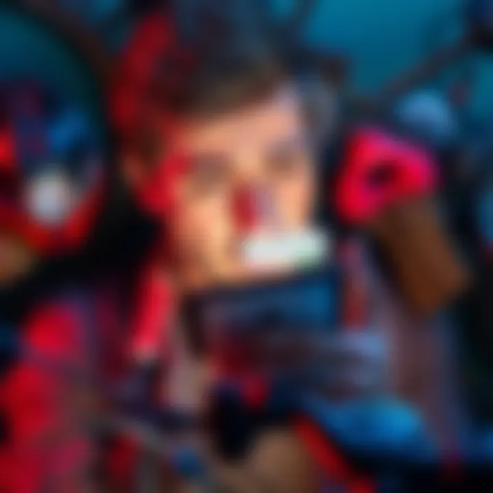 A frustrated person looking at their phone with a notification about account restrictions, surrounded by bike accessories