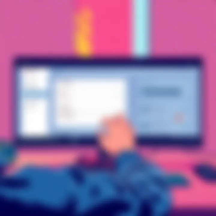 Illustration showing a person reviewing their account settings with new features highlighted on a computer screen.