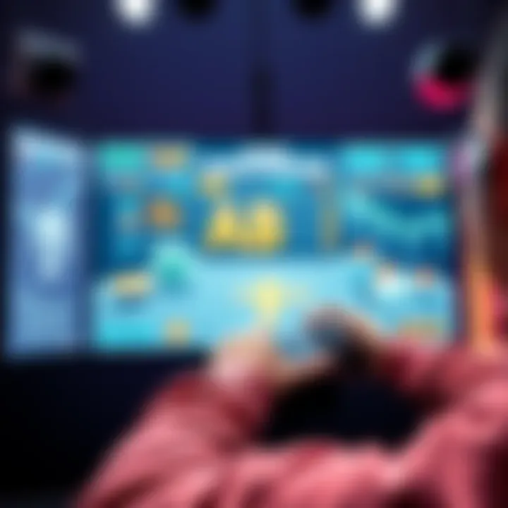 A person playing a video game with strategies on screen, focusing on ways to gain AB without spending money.