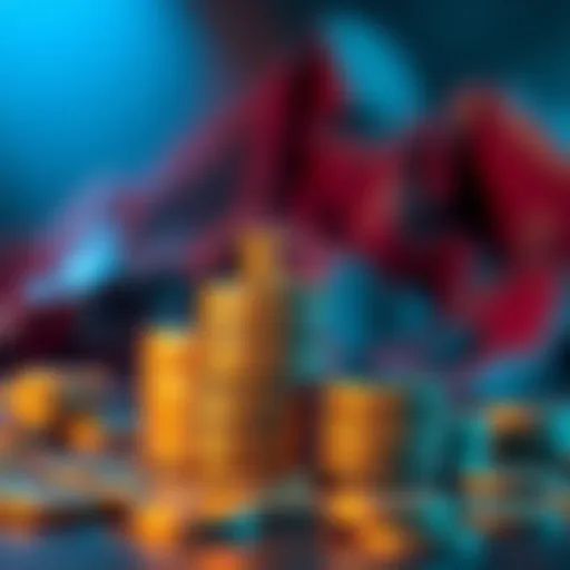 A visual of coins representing Kaspa being stacked up, symbolizing growth towards a target of 100K units.