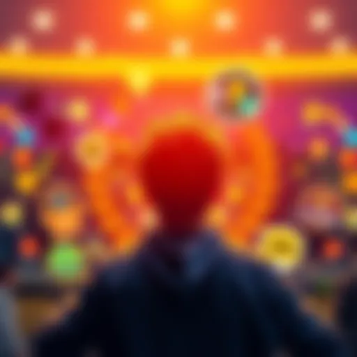 A graphic showing a person celebrating reaching 200 badges, with colorful badge icons around them.