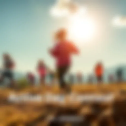 A vibrant photo of people engaging in various activities like running, biking, and hiking, encouraging participation in a contest.