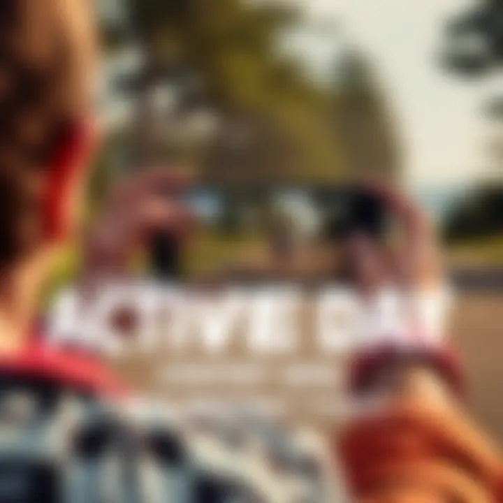 A person taking a photo while participating in an outdoor activity, representing the Capture Your Active Day Contest.