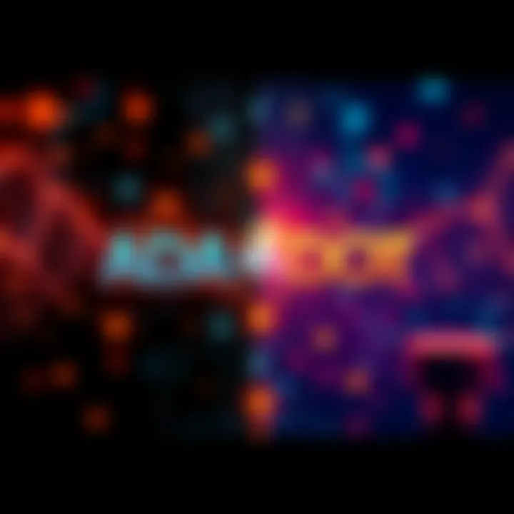 A futuristic graphic depicting the contrast between ADA and DOT with symbols of innovation and technology