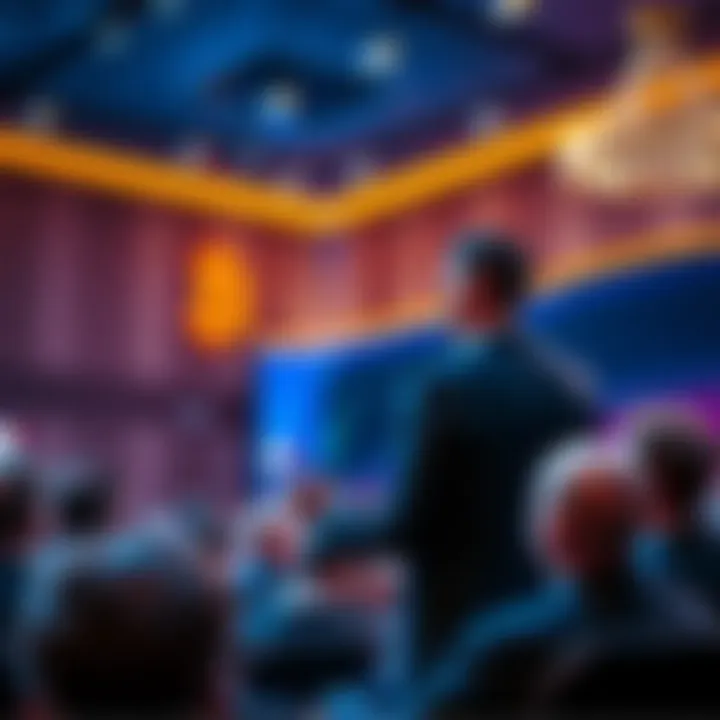 Adam Back addressing an audience, responding to claims about his connection to Bitcoin's creator.