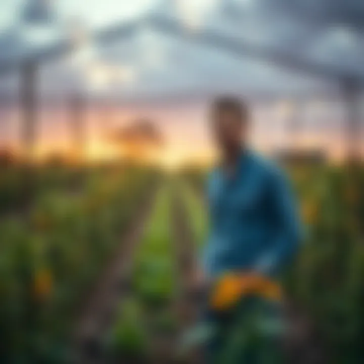 Adrian Grenier standing on his Texas farm, surrounded by plants and nature while promoting Bitcoin for empowerment