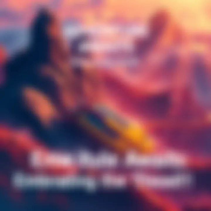 A vibrant landscape depicting a roller coaster, symbolizing excitement and adventure on a journey