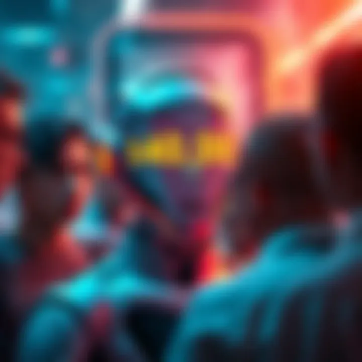 An AI agent named Lobstar Wilde with a digital screen showing a financial loss of $450,000, surrounded by confused people looking at the screen.