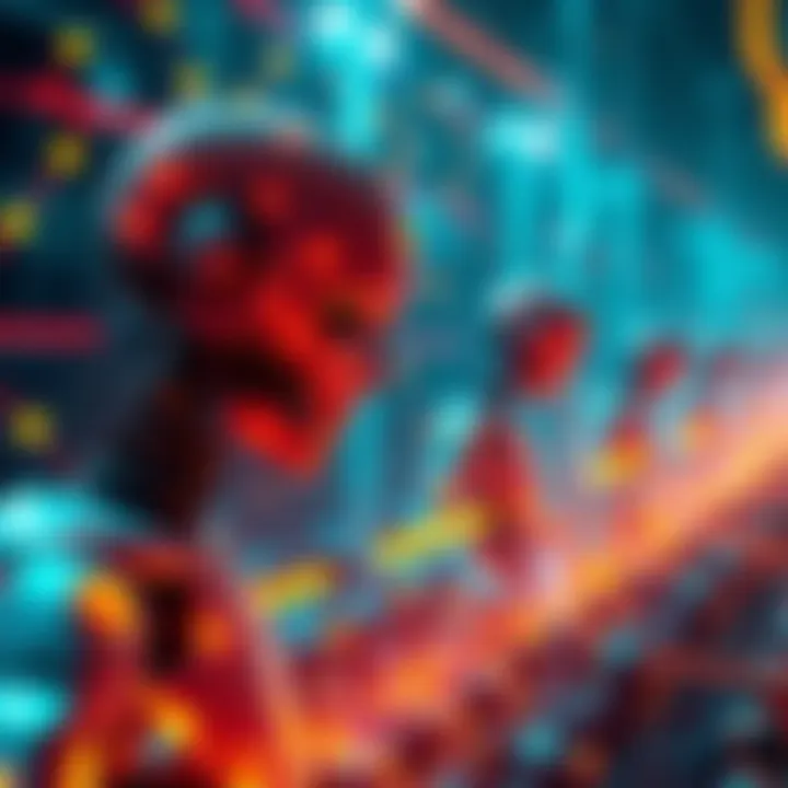 AI agents interacting with blockchain AI agents represented as digital figures engaging in blockchain transactions, illustrating their impact on on-chain activity.