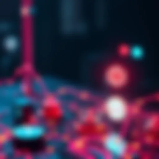 A graphic showing the connection between AI technology and blockchain symbols, highlighting skepticism about their benefits.