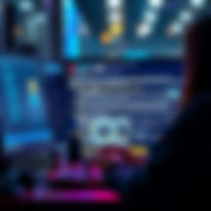 A person sitting at a computer, typing on a keyboard with AI-generated text appearing on the screen, representing the rise of AI-written posts in online forums.