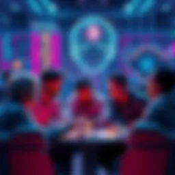 A group of people discussing cryptocurrency with a focus on artificial intelligence's role in truth verification.