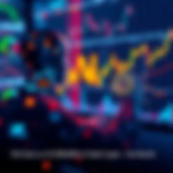 A visual representation of an AI algorithm analyzing cryptocurrency trends with data charts and graphs in the background