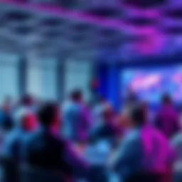 Group of professionals discussing AI standards and interoperability at a conference