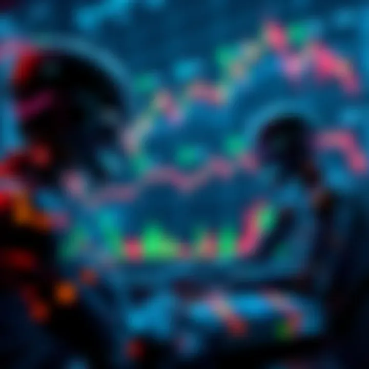 A digital representation of AI trading agents analyzing altcoin market data with charts and graphs in the background