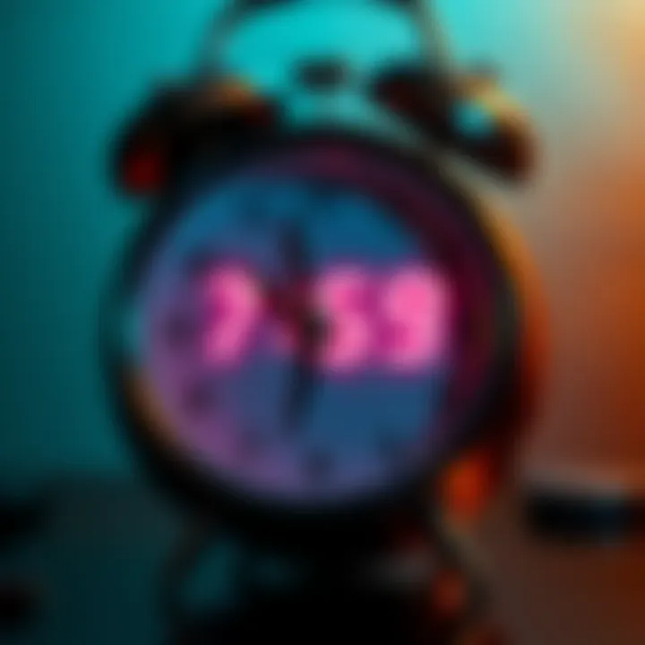 A close-up of an alarm clock showing 7:59 AM, symbolizing the transition from dreaming to waking life.