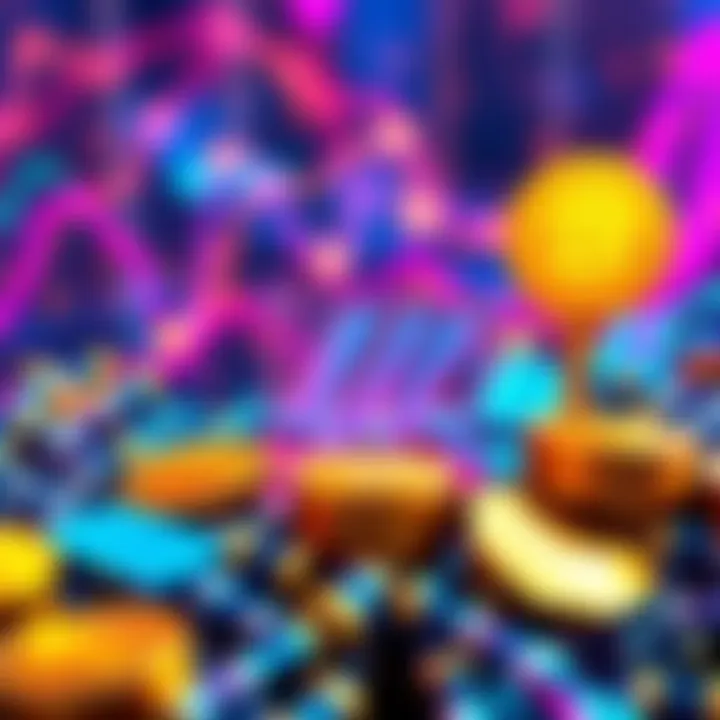 Visual representation of successful algo staking with vibrant cryptocurrency elements