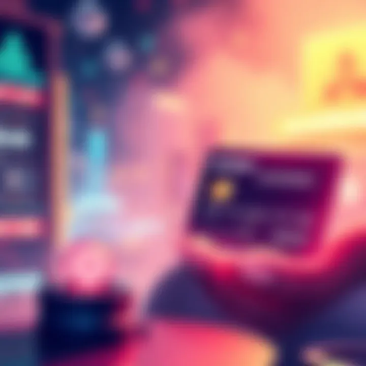 Illustration of Algorand's key features including gossip network, Fiat chain, and Pera Mastercard in a vibrant setting