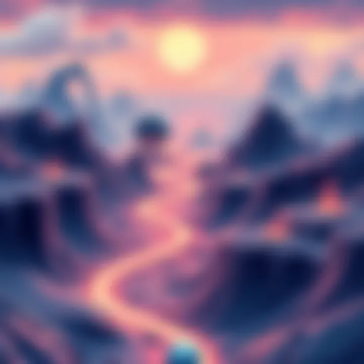 Conceptual illustration depicting Algorand's future in the cryptocurrency market with abstract symbols of innovation and growth