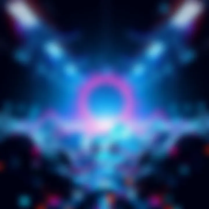 An abstract representation of Algorand's potential surge in 2025, featuring vibrant colors and crypto visuals.