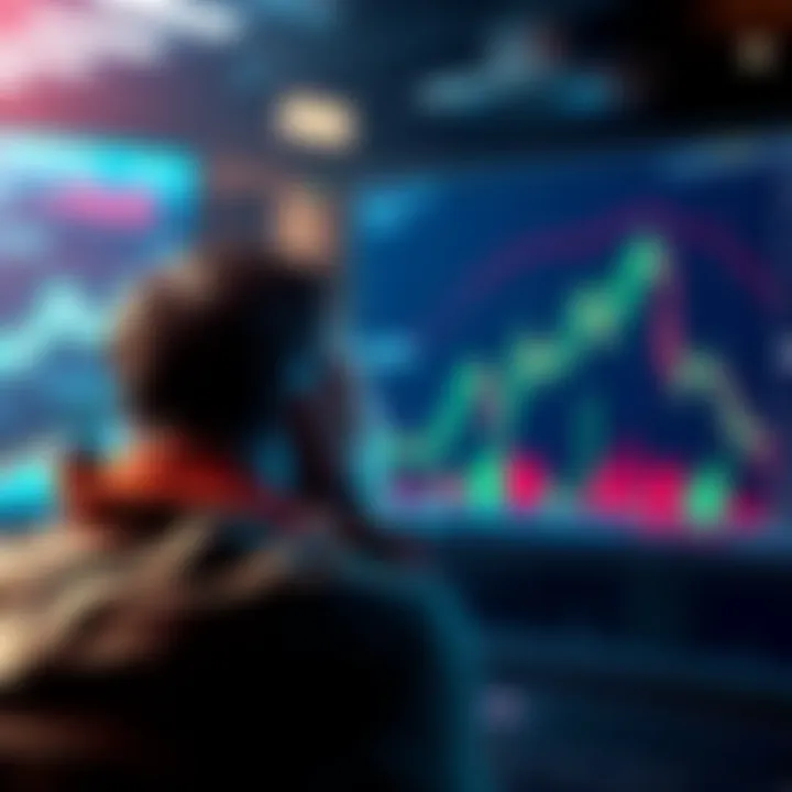 The Dangers of Altcoin Investments A visual depiction of a person looking distressed while viewing a stock market chart showing plummeting altcoin values, symbolizing the risks associated with investing in altcoins.