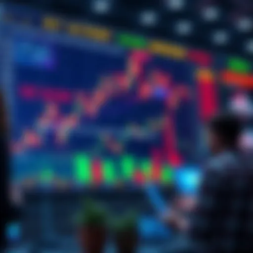 A chart showing rising altcoin prices with traders discussing strategies in the background