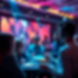 A diverse group of people actively discussing the Amp token, sharing ideas and enthusiasm in a vibrant online forum setting.