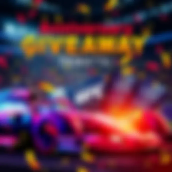 A vibrant graphic showcasing F1, UFC, and UEFA Champions League tickets with celebratory elements for a giveaway event.