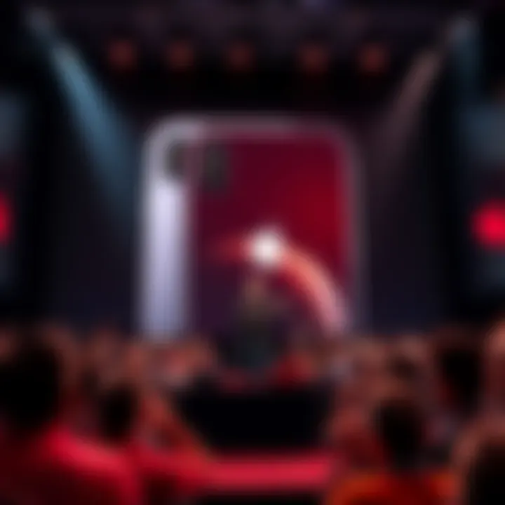 Apple CEO Launches New iPhone Apple's CEO introduces the $2,400 iPhone on stage, showcasing the device to the audience.