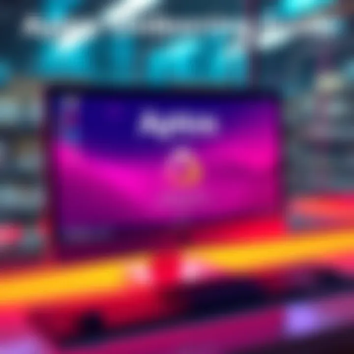 A visual representation of a user starting with the Aptos platform, featuring a computer screen showing the Aptos logo and a welcoming interface.