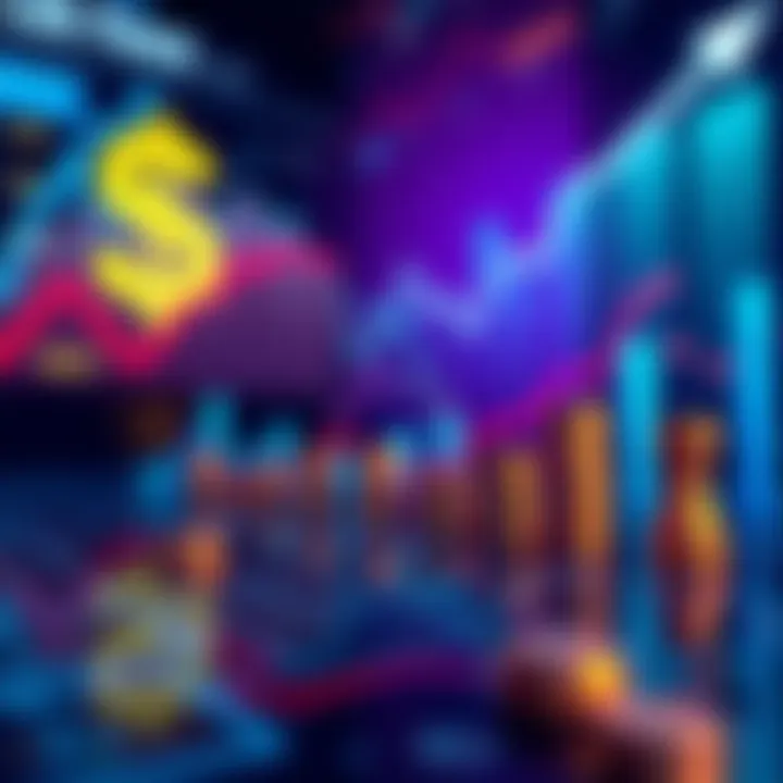 A graphic showing potential earnings from Atlas Earth, with dollar symbols and growth charts in the background.