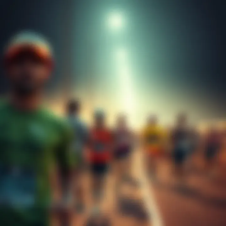 Several people competing in the Atlas Racer Challenge, showing diverse participants starting at different times and locations.