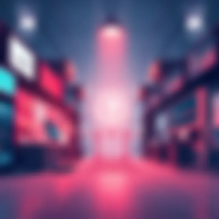 An illustration showing a digital marketplace with various symbols representing challenges like gears, hurdles, and question marks around Augur, highlighting its future in prediction markets.