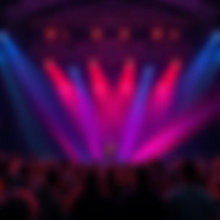AURORA performing on stage with colorful lights and an engaged audience.