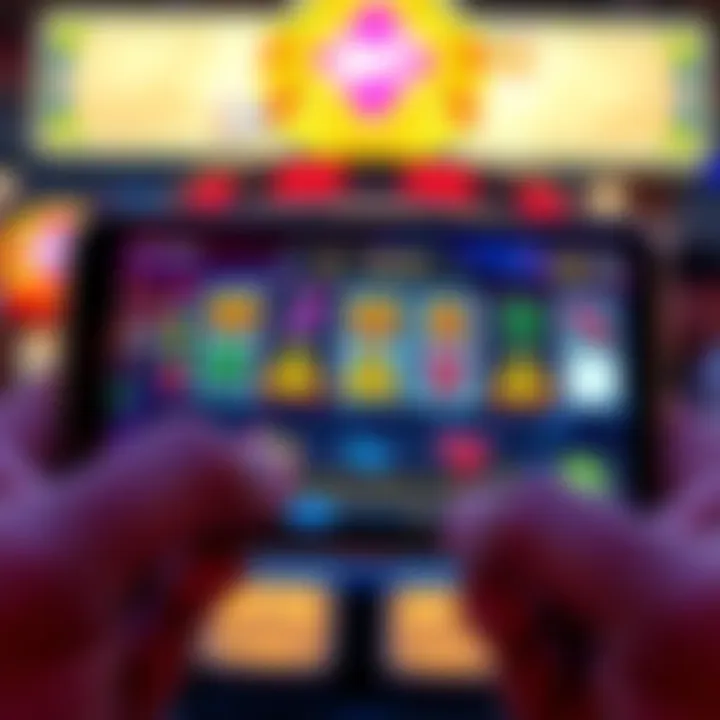 A phone screen showing slot game ads auto installing without user consent, with warning symbols