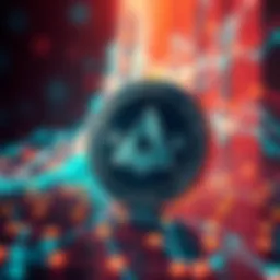 AVAX cryptocurrency coin displayed with a digital network backdrop representing its growth and community support.