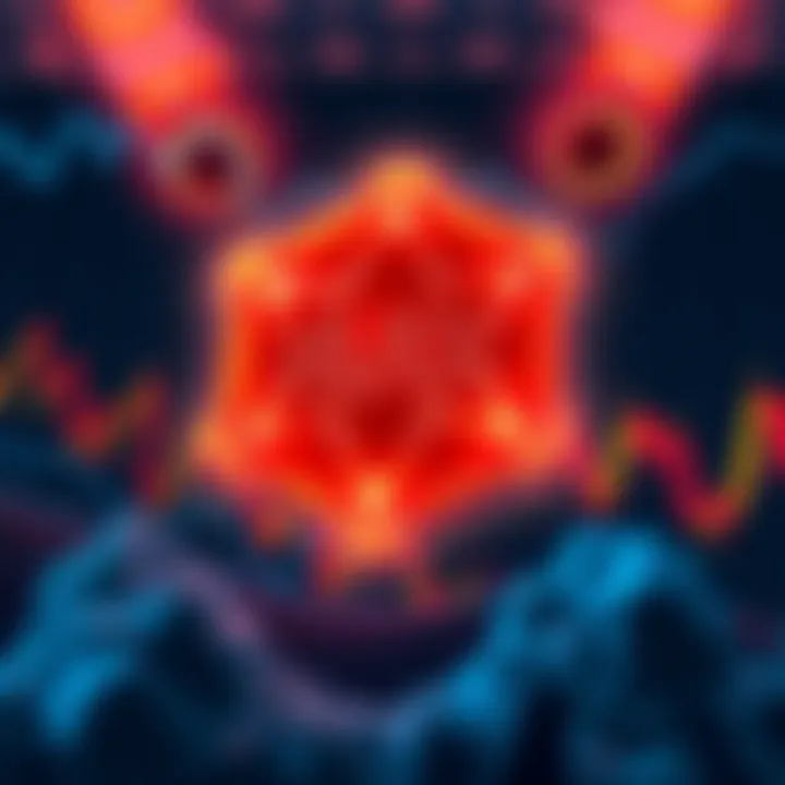 A visual representation of the cryptocurrency market with Avax highlighted, featuring downward trends and investor concerns