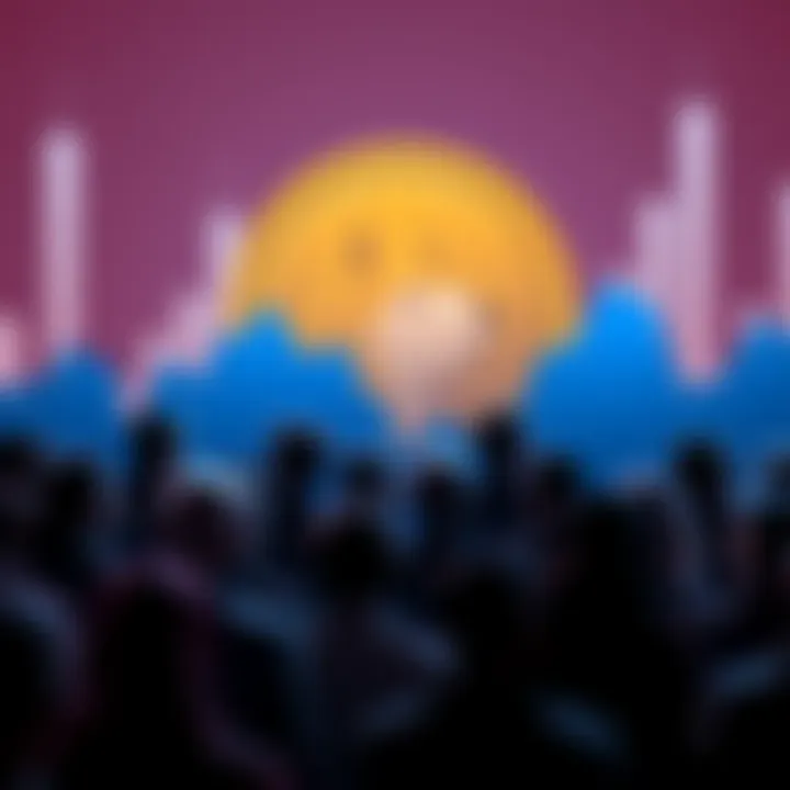 Graph showing the average Dogecoin held by people with a Dogecoin symbol in the background