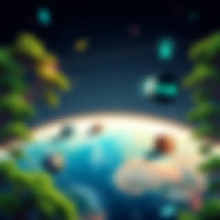 A visual representation of B3TR and Vechain's collaboration in carbon credits, showing green technology and environmental sustainability efforts.